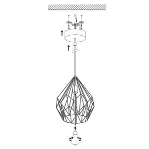 Hanglamp Carlton staal - 1 lichtbron - Goud