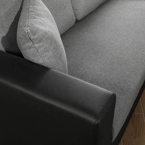 Canapé d'angle Coventry II Imitation cuir / Tissu - Gris / Noir