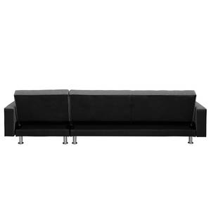 Ecksofa Corby I Kustleder/Webstoff - Grau / Schwarz