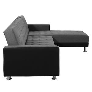 Ecksofa Corby I Kustleder/Webstoff - Grau / Schwarz