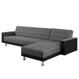 Ecksofa Corby I Kustleder/Webstoff - Grau / Schwarz