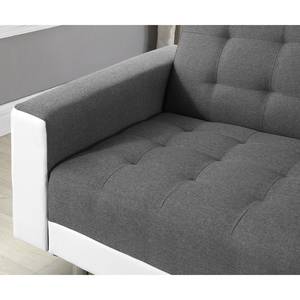 Canapé d'angle Corby I Imitation cuir / Tissu - Blanc / Gris
