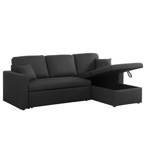 Ecksofa Coventry Webstoff - Schwarz