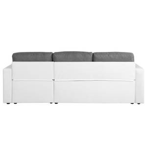 Ecksofa Coventry II Kunstleder/Webstoff - Grau / Weiß