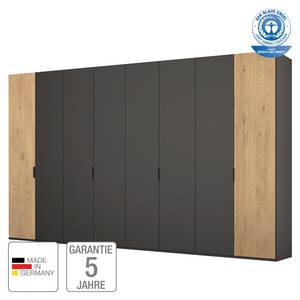 Drehtürenschrank SKØP IV Graphit / Asteiche - 360 x 236 cm