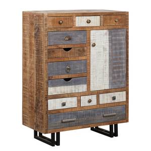 Kast New Rustic I Massief mangohout/metaal - mangohout/grijs