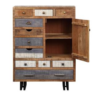 Kast New Rustic I Massief mangohout/metaal - mangohout/grijs