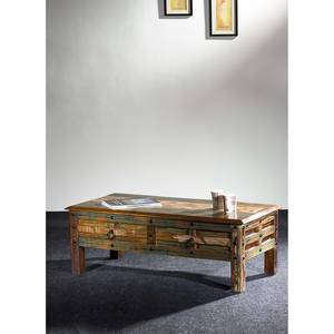 Table basse Dehli I Teck massif - Marron / Vert