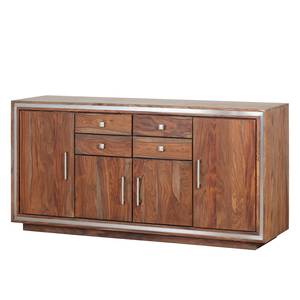 Dressoir Sheva Massief sheeshamhout/roestvrij staal - sheeshamhout/zilver