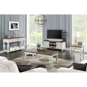 Console Berkley Pin massif - Blanc/  Pin foncé