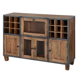 Wijnbar Hutch Massief oud hout - bruin/antracietkleurig