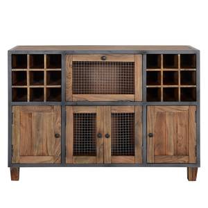 Weinbar Hutch Altholz massiv - Braun / Anthrazit