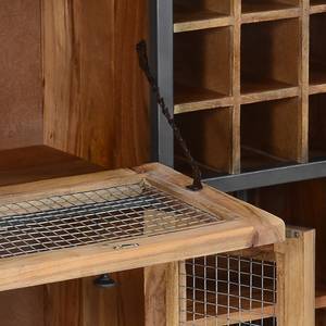 Wijnbar Hutch Massief oud hout - bruin/antracietkleurig