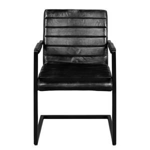 Chaises en cuir Comtash (lot de 2) Cuir véritable / Métal - Noir vintage