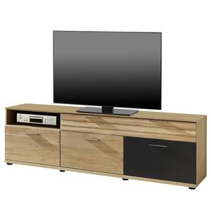 Tv-meubel Jorvi III deels massief wild eikenhout - Bianco wild eikenhout/grafietkleurig