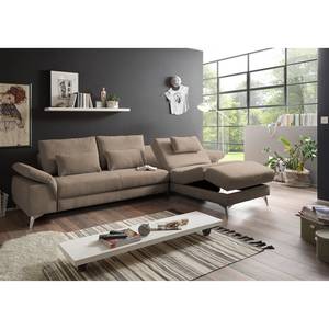 Ecksofa Ilford II Microfaser - Beige - Longchair davorstehend rechts