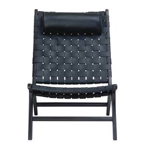 Fauteuil Bourbourg II Cuir véritable - Gris