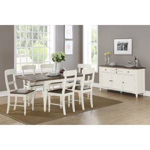 Table Berkley Pin massif - Pin foncé / Blanc