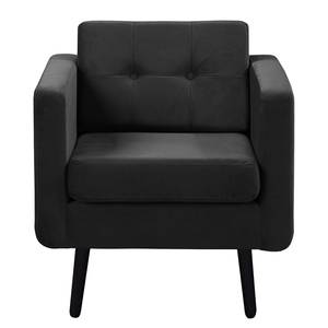 Fauteuil Croom Microfibre - Velours Krysia: Anthracite - Sans repose-pieds