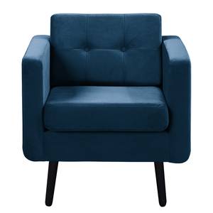 Fauteuil Croom microvezel - Velours Krysia: Donkerblauw - Zonder hocker