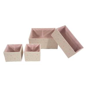 Boîtes de rangement Lille (lot de 4) Papier / Coton - Rose bébé