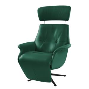 Fauteuil relax Anderson II Cuir véritable Neka : Vert foncé - Noir - Couvert