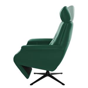 Relaxfauteuil Anderson II Echt leer Neka: Donkergroen - Zwart - Bedekken