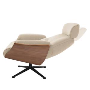 Relaxfauteuil Anderson IV Geweven stof Saia: Beige - Zwart - Notenboom