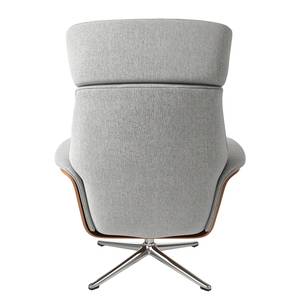 Fauteuil relax Anderson IV Tissu Saia: Gris clair - Chrome brillant - Noyer