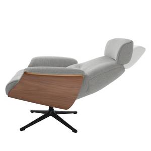 Relaxfauteuil Anderson IV Geweven stof Saia: Lichtgrijs - Zwart - Notenboom