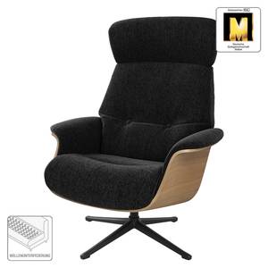 Fauteuil relax Anderson IV Tissu Saia: Anthracite - Noir - Chêne