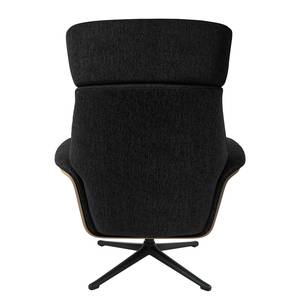 Relaxfauteuil Anderson IV Geweven stof Saia: Antraciet - Zwart - Eik