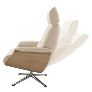 Relaxfauteuil Anderson IV Geweven stof Saia: Beige - Chroomkleurig glanzend - Eik