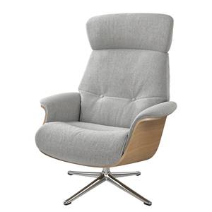 Fauteuil relax Anderson IV Tissu Saia: Gris clair - Chrome brillant - Chêne