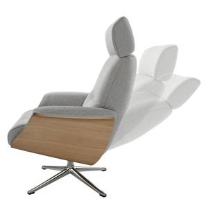 Relaxfauteuil Anderson IV Geweven stof Saia: Lichtgrijs - Chroomkleurig glanzend - Eik