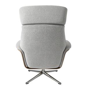 Fauteuil relax Anderson IV Tissu Saia: Gris clair - Chrome brillant - Chêne