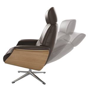 Fauteuil relax Anderson I Cuir Neto : Marron - Chrome brillant - Chêne