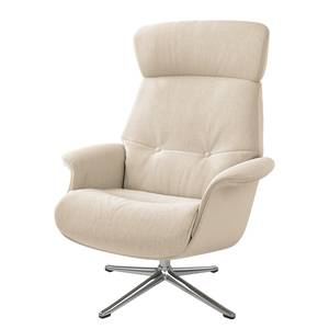 Relaxsessel Anderson IV Webstoff Saia: Beige - Chrom glänzend - Bezogen