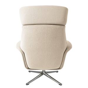 Relaxsessel Anderson IV Webstoff Saia: Beige - Chrom glänzend - Bezogen