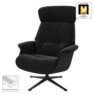 Relaxfauteuil Anderson IV Geweven stof Saia: Antraciet - Zwart - Bedekken