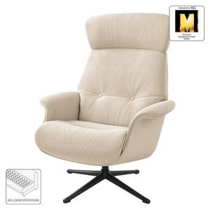 Relaxfauteuil Anderson IV Geweven stof Saia: Beige - Zwart - Bedekken