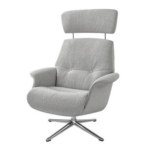 Relaxfauteuil Anderson IV Geweven stof Saia: Lichtgrijs - Chroomkleurig glanzend - Bedekken