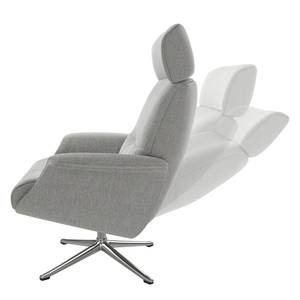 Relaxfauteuil Anderson IV Geweven stof Saia: Lichtgrijs - Chroomkleurig glanzend - Bedekken