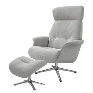 Relaxfauteuil Anderson IV Geweven stof Saia: Lichtgrijs - Chroomkleurig glanzend - Bedekken