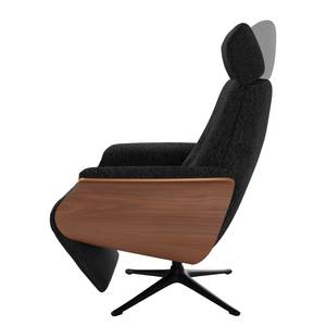 Fauteuil relax Anderson V Tissu Saia: Anthracite - Noir - Noyer