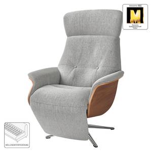 Fauteuil relax Anderson V Tissu Saia: Gris clair - Chrome brillant - Noyer