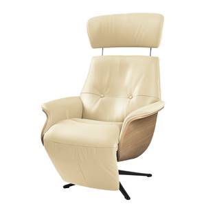 Relaxfauteuil Anderson II Leer Neto: Crèmekleurig - Zwart - Eik