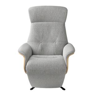 Relaxfauteuil Anderson V Geweven stof Saia: Lichtgrijs - Zwart - Eik