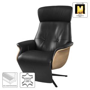 Fauteuil relax Anderson II Cuir Neto : Noir - Noir - Chêne