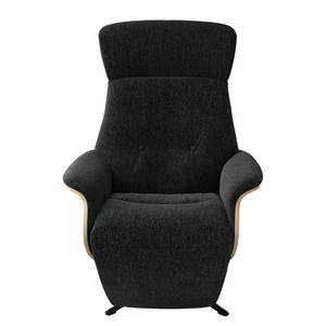 Relaxfauteuil Anderson V Geweven stof Saia: Antraciet - Zwart - Eik